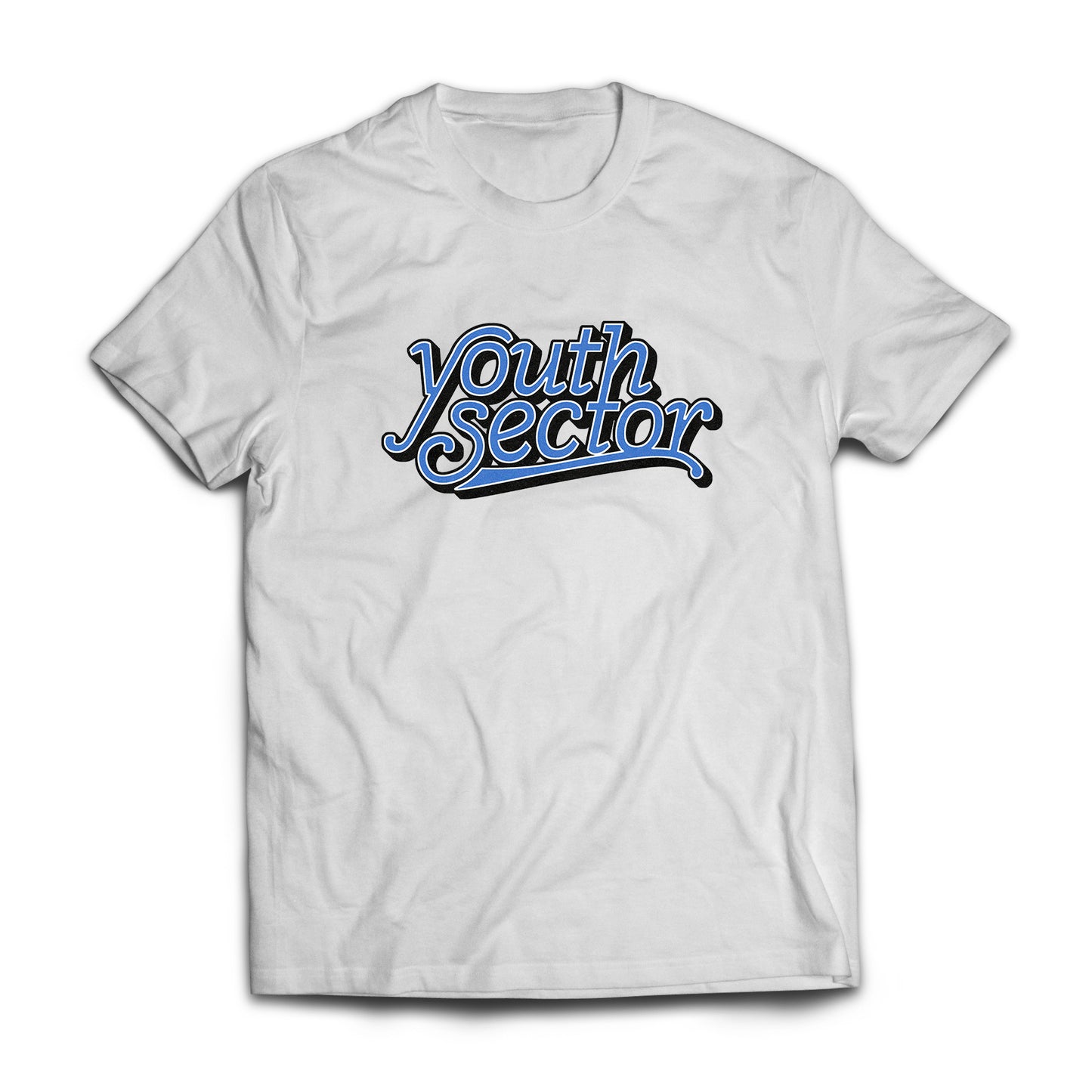 Youth Sector - Blue Logo T Shirt on White